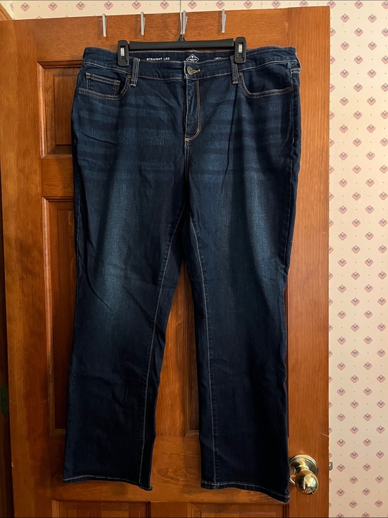St. John's Bay Denim - Straight Leg St. John’s Bay Women's Jeans - Dark Indigo